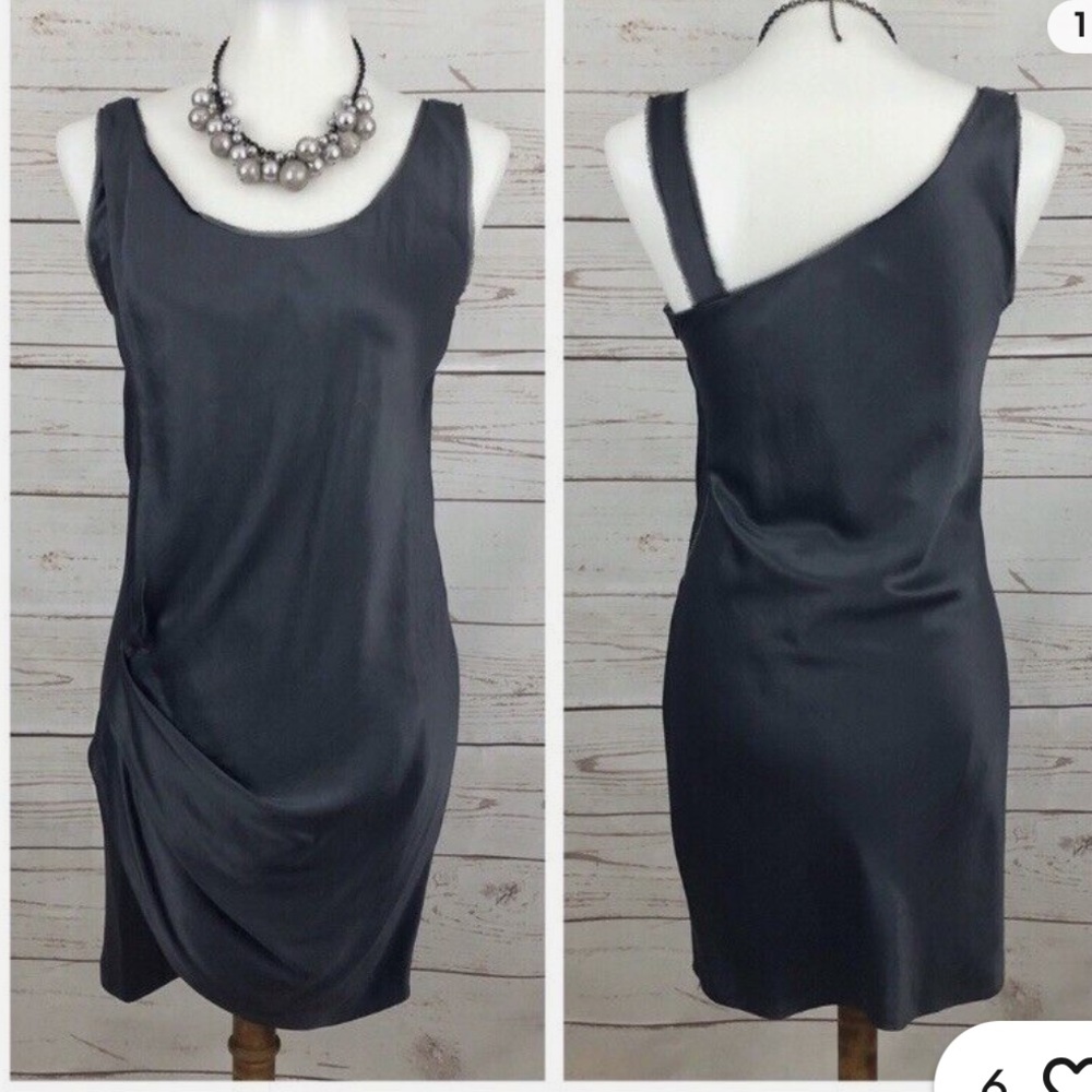 Helmut Lang Asymmetrical Draped Silk Dress